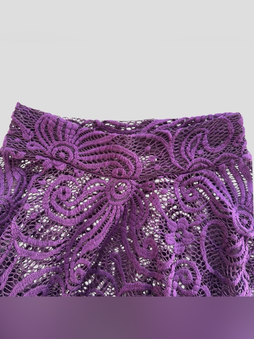 Purple Snow Purple Sheer Lace Top XL Mock Neck Y2K Whimsigoth Dark Fairy Goth - Picture 10 of 12
